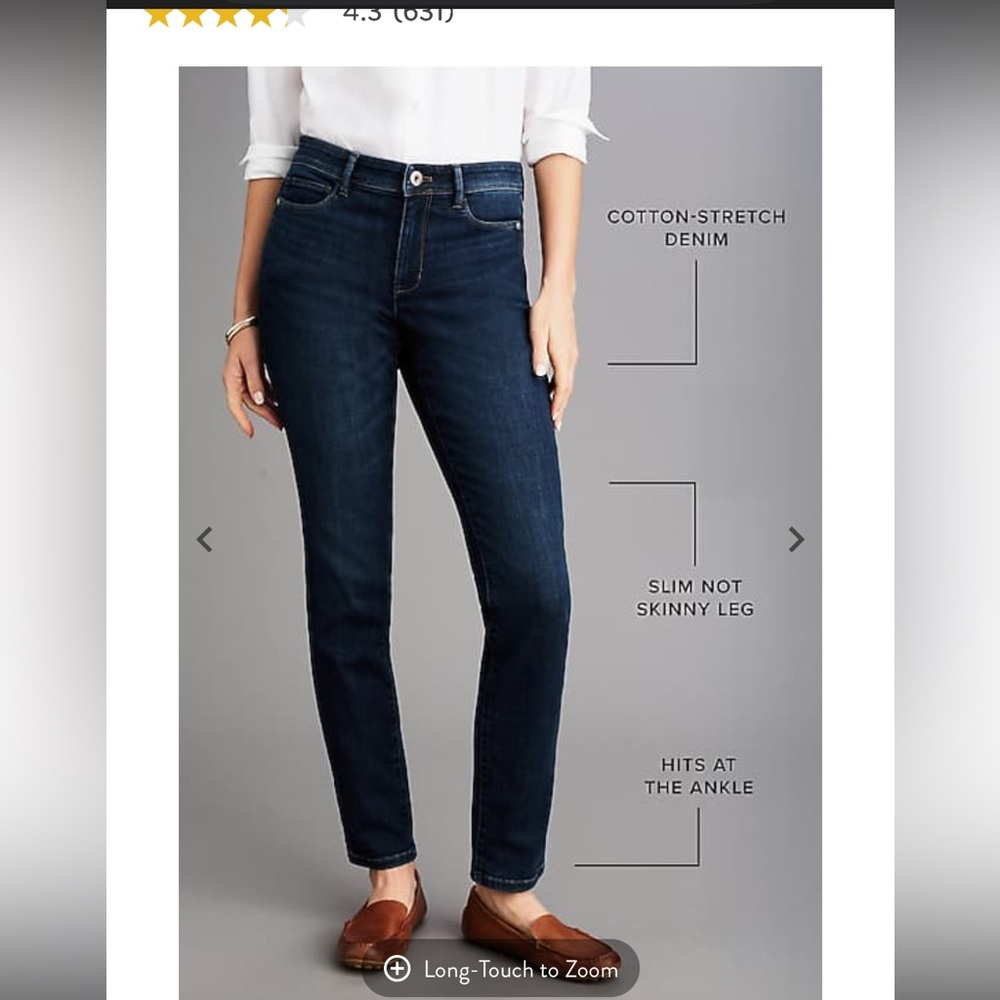 J Jill Authentic Fit Slim Ankle Jeans Dark Wash Size 18